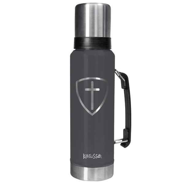 Kerusso 42 oz Magnum Steel Drink Tank Cross Shield