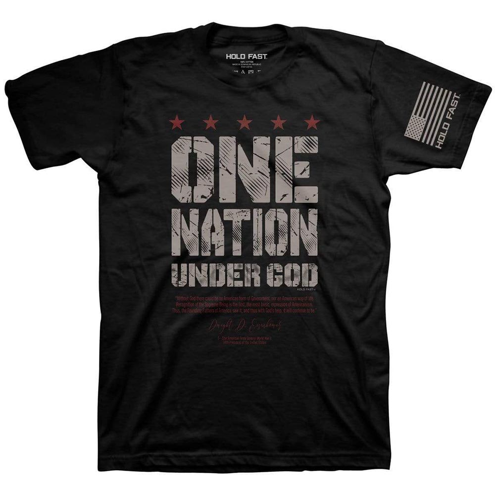 Psalm 33:12 'One Nation Under God' Eisenhower Quote Black Christian T-Shirt
