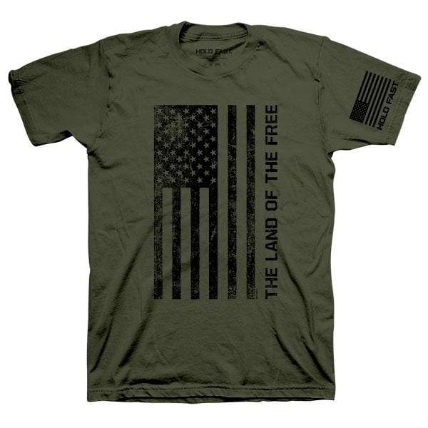 Green John 15:13 The Land of the Free Freedom Flag Men's Christian T Shirt