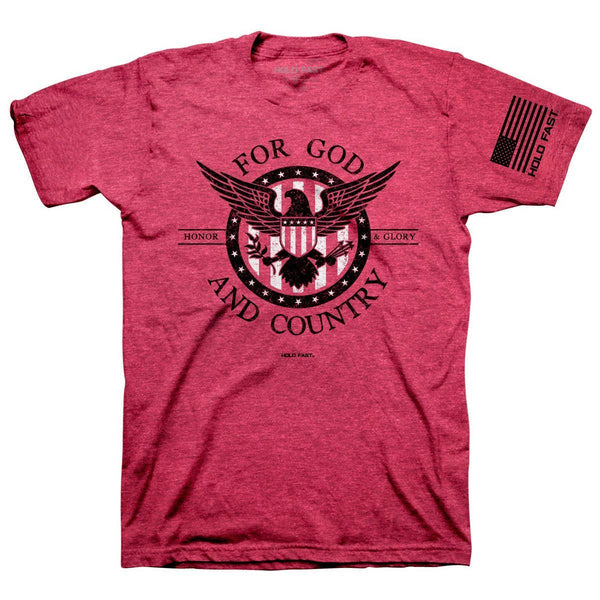 Red Psalm 33:12 'For God and Country' Patriotic Shirt