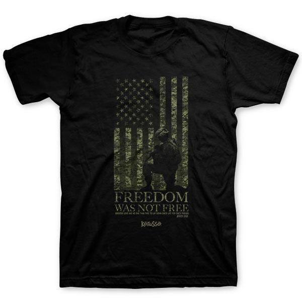 Black John 15:13 Freedom Was Not Free Christian T Shirt