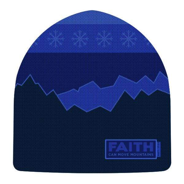 Blue Matthew 17:20 'Faith Can Move Mountains' Beanie Christian Hat