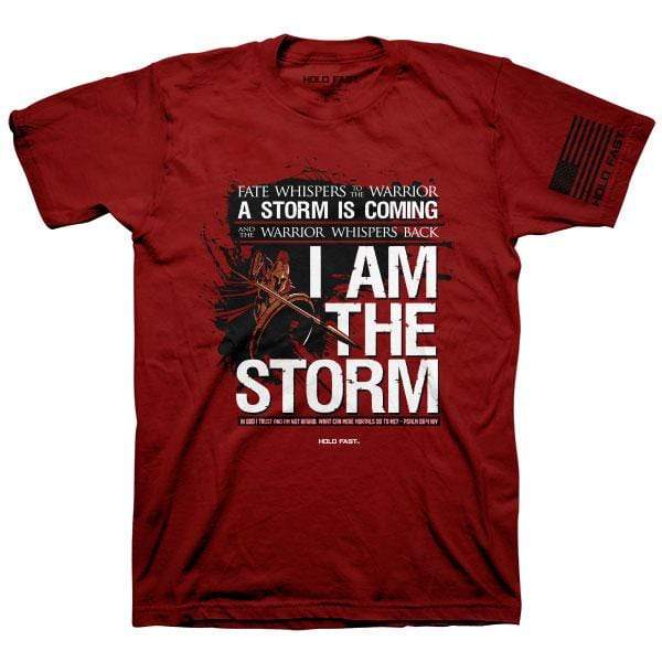Red Psalm 56:4 'I Am The Storm' Men's Christian T-Shirt