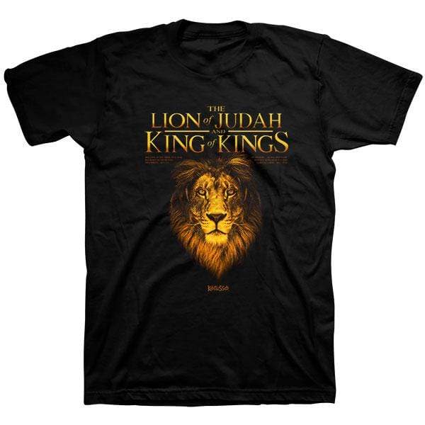 Black Revelation 5:5, 19:16 ‘Lion of Judah & King of Kings’ Christian T-Shirt 