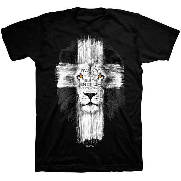Black Revelation 5:5 'Lion Cross' Christian T-Shirt