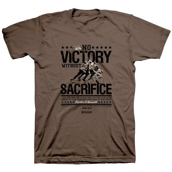 Brown John 15:13 ‘No Victory Without Sacrifice’ Christian T-Shirt