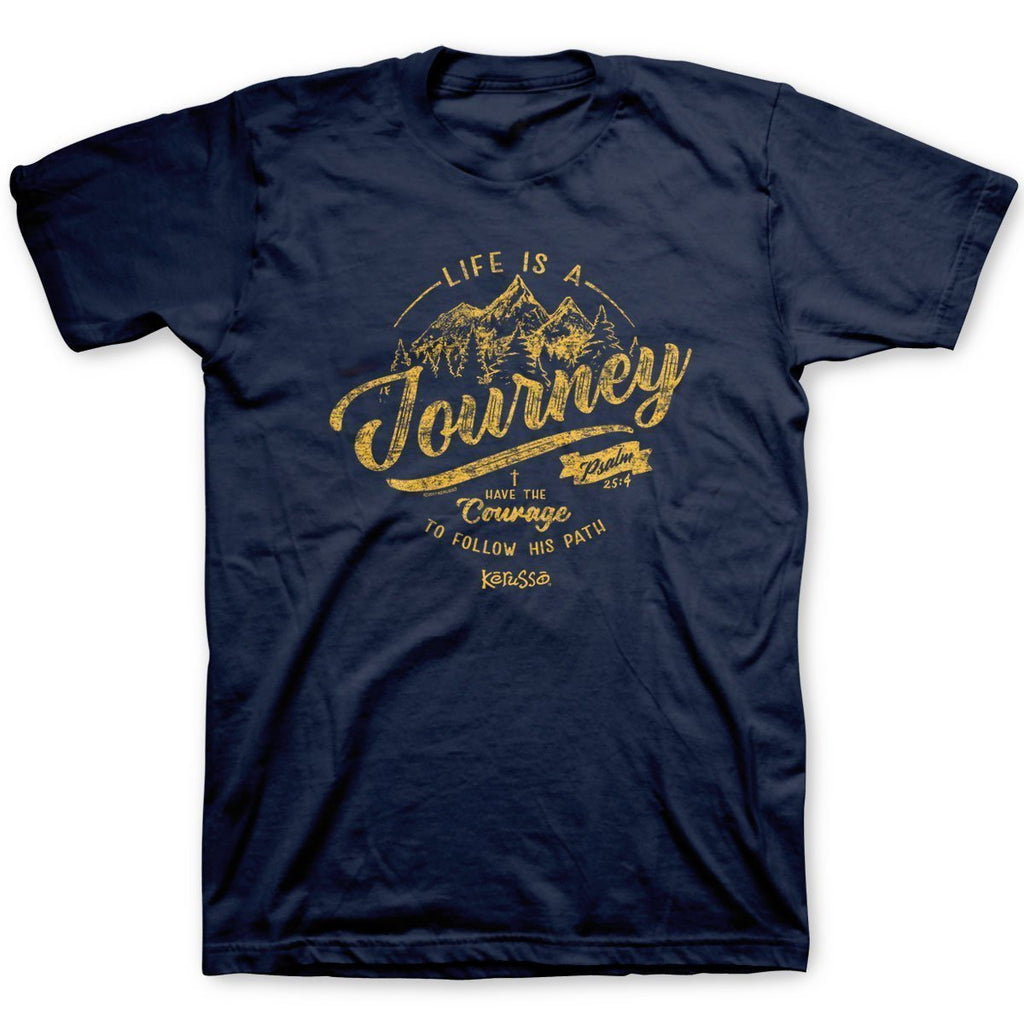 Navy Psalm 25:4 'Life is a Journey' Christian T-Shirt